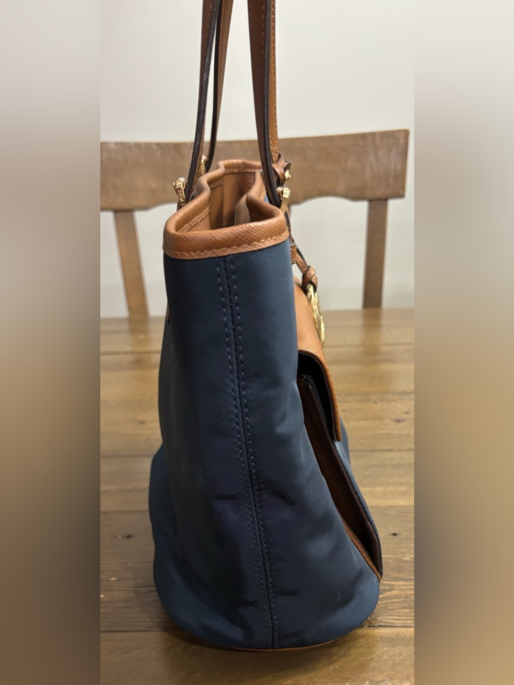 Michael Kors Jet Set Nylon Tote Bag in Navy Blue - Picture 3 of 12